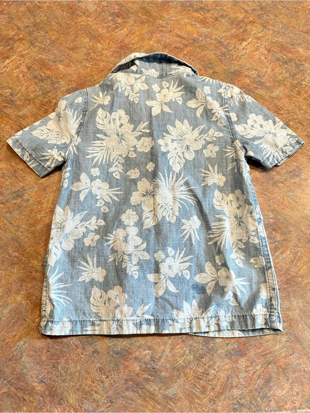 🤑EU OshKosh B'gosh Light Blue Floral Button-Front Kids Shirt🤑
